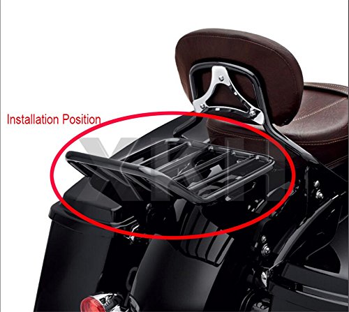 HK MOTO- Motorcycle Chrome H-D Detachables Two-Up Luggage Rack For 09-later Touring models (i.e Road King FLHR/ Road Glide FLTRX)