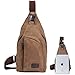 Termichy Canvas Sling Chest bag for Men Women, Unisex Shoulder Crossbody Backpack for Travel Hiking Camping Cycling or other Outdoor activities (Coffee)