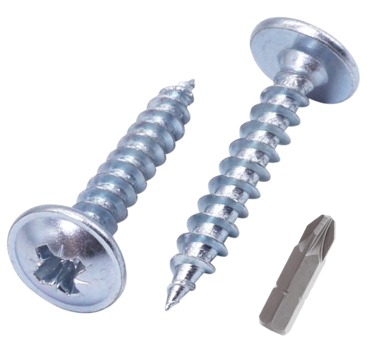 (Pack of 100 pcs) Zinc Plated Steel 6.0 x 40 mm Wood Screws, Metal Screws, Modified Truss Head, Self Tapping (100, 6.0 x 40 mm)
