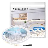 HitLights LED Strip Lights Cool White SMD 300LED 16.4FT 3528 LED Light Strip 5000K 12V DC Tape Lights for Home Kitchen Party Under Cabinet and More
