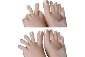 ZHY 1 Pair Silicone Life Size Female Mannequin Foot with Bone Display Jewelry Sandal Shoe Sock Display Art Sketch with Nail