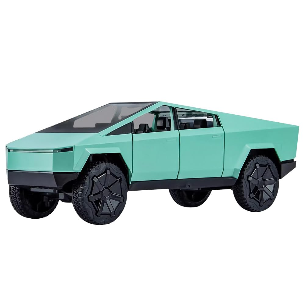 Photo 1 of 1/24 Toy Trucks Car Metal Model for Kids Gift, Alloy Diecast Pickup Truck Model with Sound and Light, Off-Road Vehicle Model Collections for Boys Enthusiasts Birthday (Green)