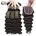 QTHAIR 10A Peruvian Loose Deep Wave Human Hair with Closure(16 18 20+14Free Part Closure,Natural Black) Peruvian Loose Deep Wave Virgin Hair Weave with 4x4 Swiss Lace Closure with Baby Hair