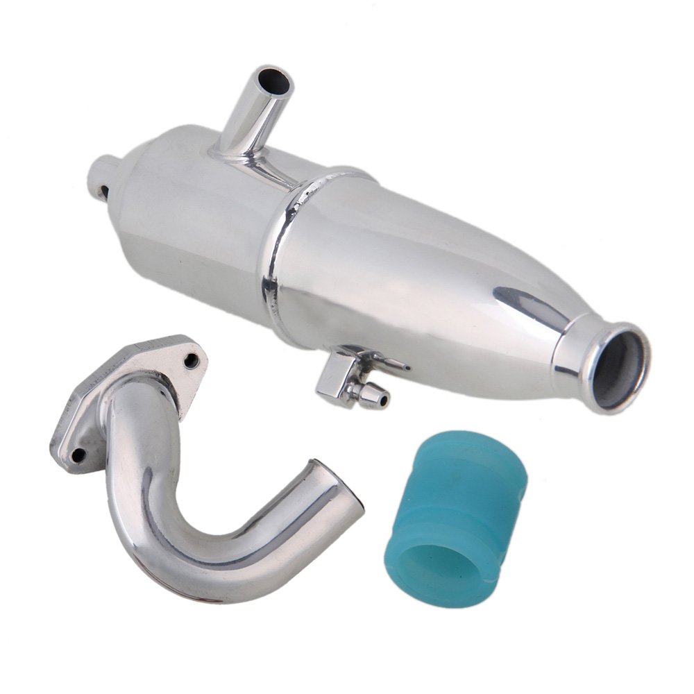 BQLZR Silver Aluminum Alloy Exhaust Pipe & Header Parts for RC 1:10 W10001