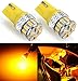 JDM ASTAR Extremely Bright Canbus Error Free 3014 Chipsets 194 168 2825 W5W T10 LED Bulbs, Amber Yellow