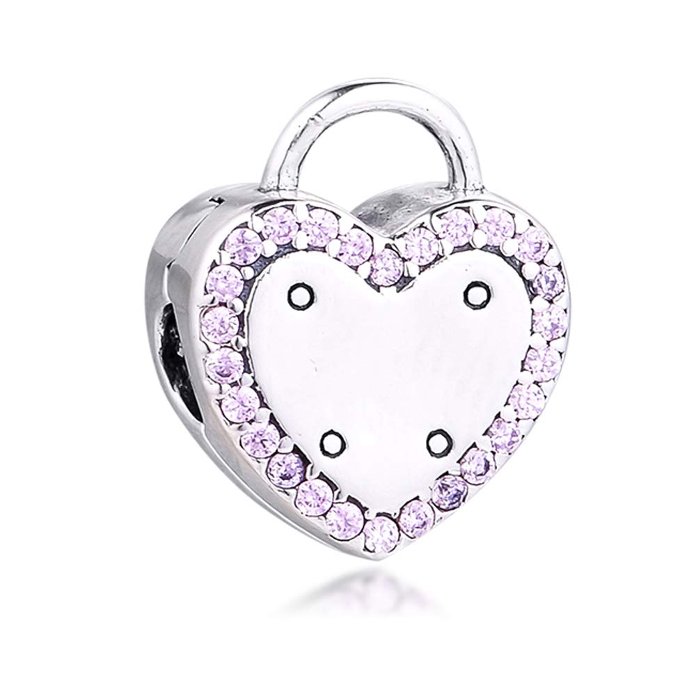 PANDOCCI 2018 Valentine's Day Lock Your Promise Clip Bead 925 Silver DIY Fits for Original Pandora Bracelets Charm Fashion Jewelry