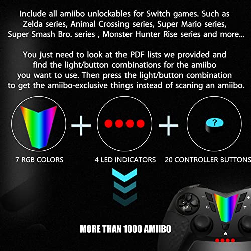 AmiiPad Wireless Pro Controller for Nintendo Switch/Lite HD Rumble with Linear Actuator