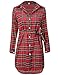 FANCYINN Women Long Sleeve Check Shirt Dress Plaid Pattern Tunics Casual Button Down Asymmetric Hem Blouse Tops
