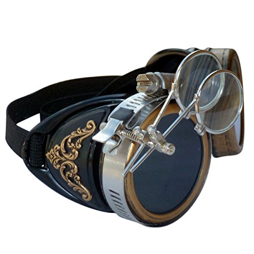 Handmade Steampunk Victorian Style Goggles with Vintage Filigree Decoration, Costume Novelty Accessory 5