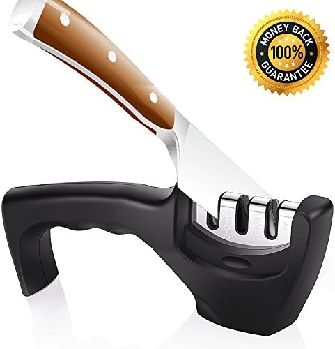 Vanghon Kitchen Chef Knife Sharpener 3-Stage Slots Sharpen, Dull Knives Sharpener Safe and Easy to Use