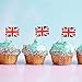 Topoox 100 Pack British Flag Party Cupcake Picks Toothpick Flag Dinner Flags Cake Toppers Decorations