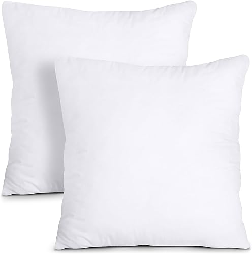 Home & Kitchen - Utopia Bedding 18x18 Pillow Inserts, Set of 2, White – Indoor Decorative Throw Pillows for Bed, Sofa & Couch – Soft, Supportive & Fluffy Cushion Inserts