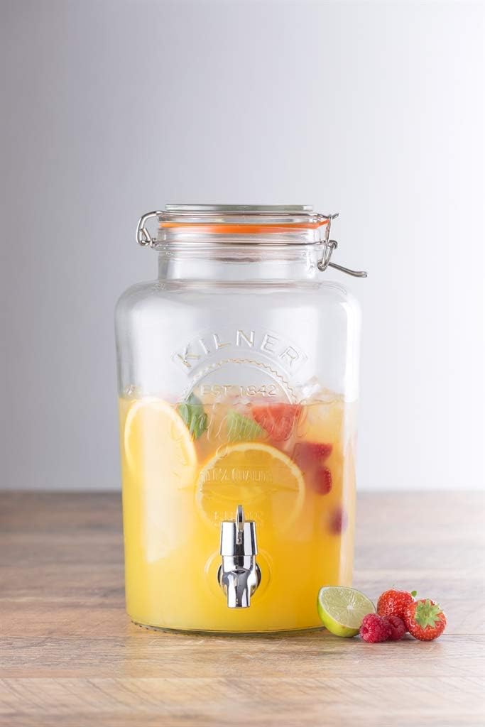 Kilner 8 Litre Glass Storage Jar with Dispensing Tap Airtight Clip Top Design for Serving Beverages Cocktails - Image 4