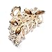 TOOGOO(R) Hair Clamp Claw Clip Metal Crystal Glass Coffee Women Hot 35x65mm