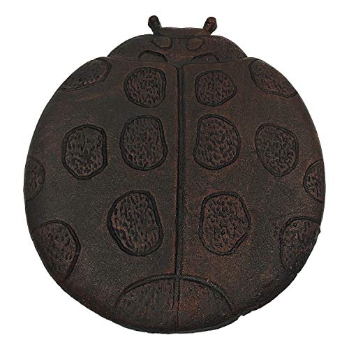 OUTOUR Oval Cute Cast Iron Ladybug Stepping Stone for Garden Patio Lawn Pool Outdoor Garden Decor Gift, Dark Rust - Thumbnail 4