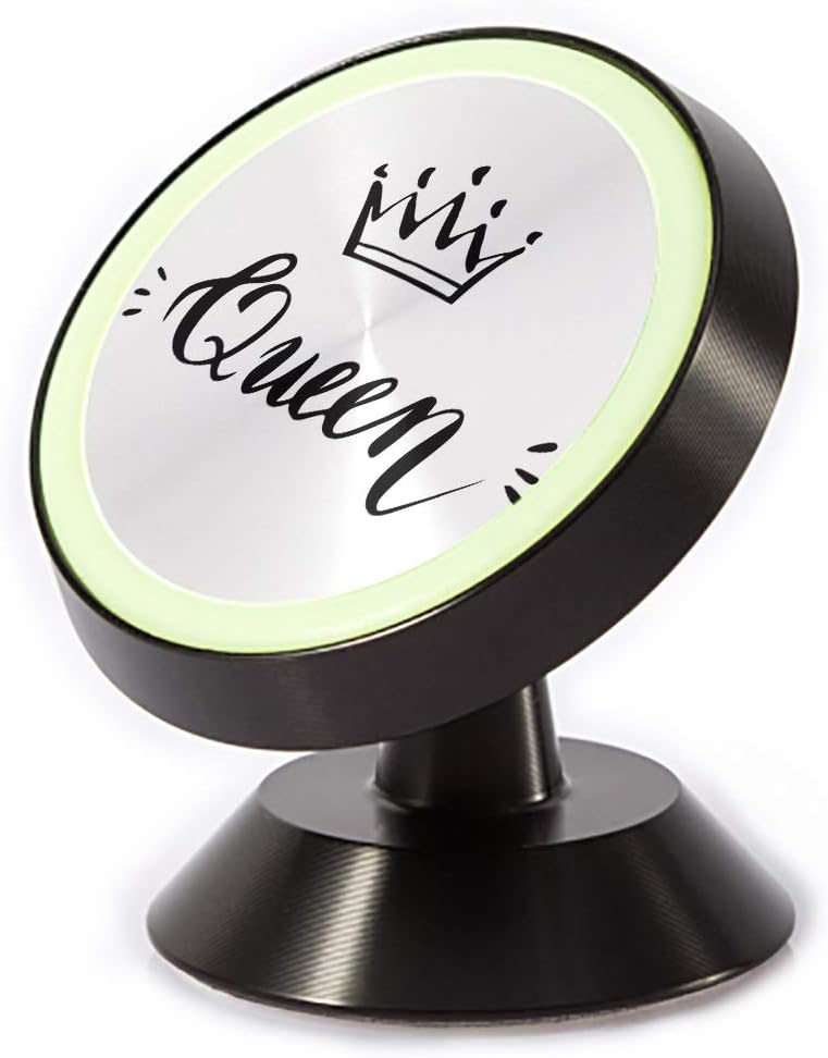 Tinmun Magnetic Phone Car Mount, Word Queen Crown Decorating King Universal Car Phone Holder for Dashboard