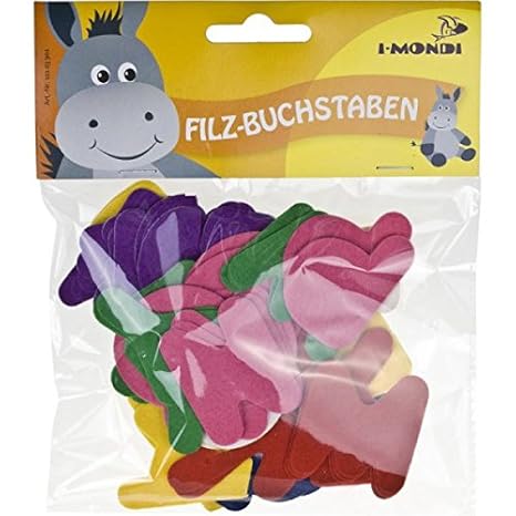 i-mondi Filz-Buchstaben, bunt sortiert, 78 Stück, Größe: 50 mm