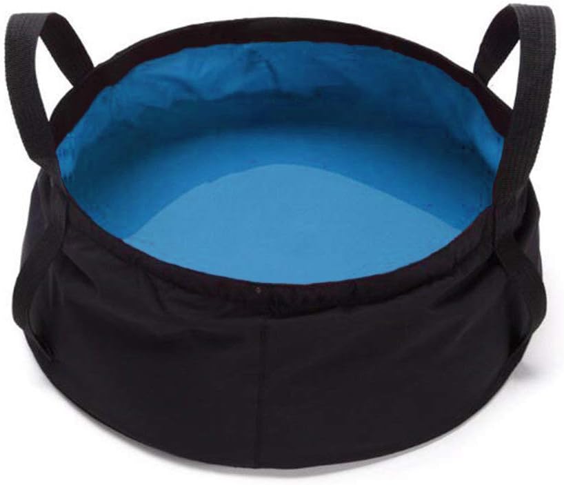 Foldable Pond Portable Waterproof Folding Bucket Camping Outdoor Fishing Travel 10 Litres (Blue)