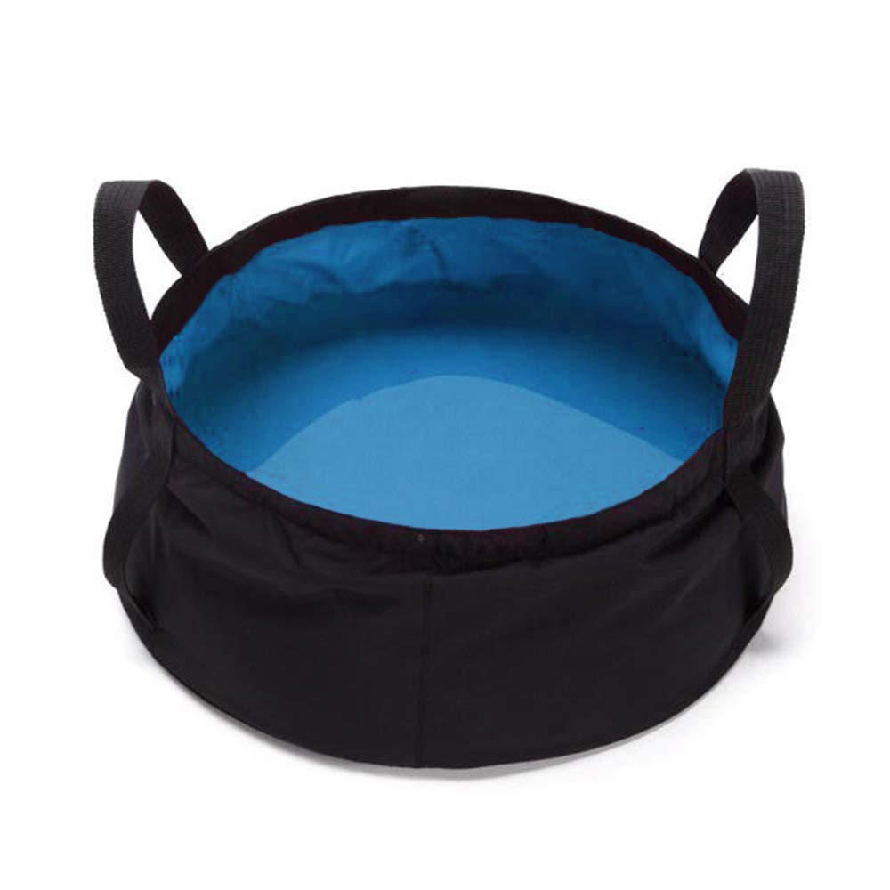 Foldable Pond Portable Waterproof Folding Bucket Camping Outdoor Fishing Travel 10 Litres (Blue)