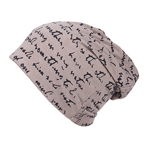 Smile YKK The Full Alphabet Stretch Soft Slouchy Beanie Hat Cap Khaki