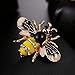 Botrong Crystal/Rhinestone Lovely Bee Gold Silver Plated Women's Collar Brooch Pin