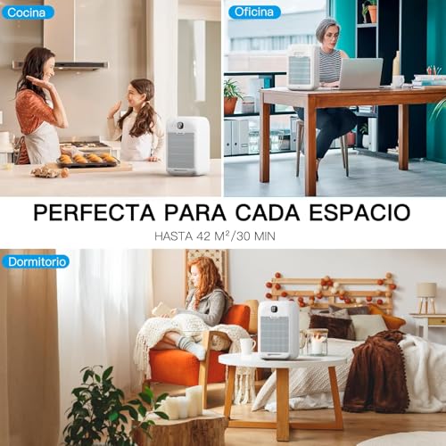 Aircillin Purificador de Aire HEPA H13 para Hogar, Elimina 99.9% de Polvo, Humo y Alérgenos, Ultra Silencioso, Filtro 3 en 1 con Carbón Activado, Aromaterapia, para Recámara, Oficina y Mascotas