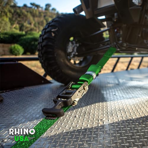 Rhino USA Ratchet Tie Down Straps (4PK) 1,823lb Guaranteed Max Break