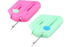 2PCS 3-in-1 Adjustable Sewing Ruler for Straight, Magnetic Seam Guide, Hemmer Guide with Measurement Scale, Stitch Remover & 