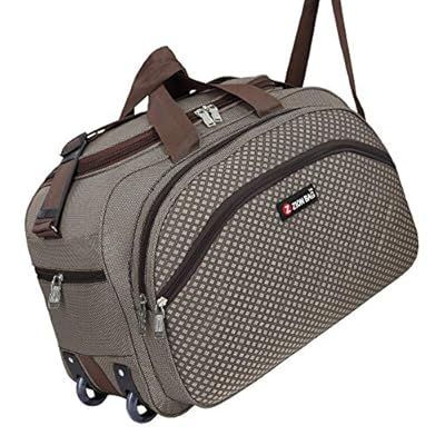 Zion Bag Polyester 40 L Brown Waterproof Lightweight Luggage Travel Duffel Bag with 2