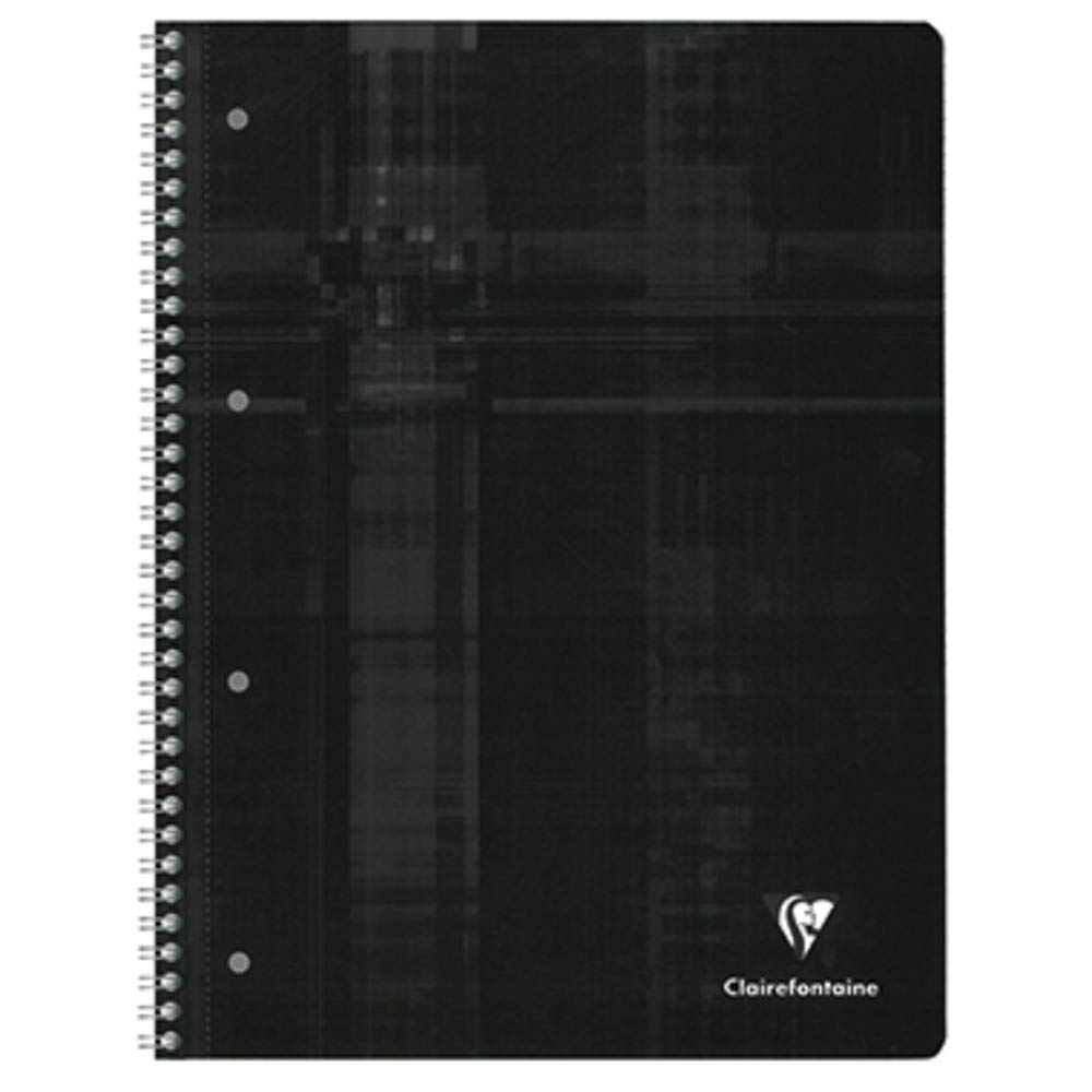 Clairefontaine 68252C - School Notebook DIN A4+ 22.5x29.7 cm, 160 Pages, 90g, Ruled 28 Small Squares with 2 Margins, 4-Hole Punched, Perfect Bound, Red, 1 Piece