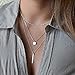 Pooqdo New Women Bang Multilayer Pendant Chain Statement Necklace, (Silver)