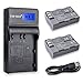 TOP-MAX 2-Pack EN-EL3e Battery with USB Charger LCD Screen for Nikon D80 D30 D50 D70 D70S D90 D100 D200 D300 D300S D700