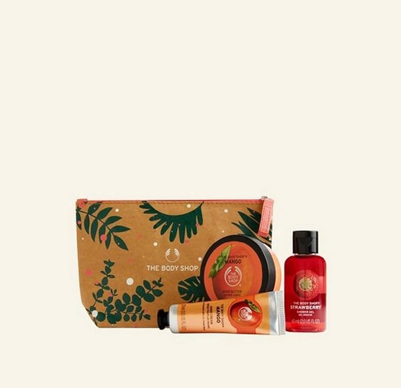 The Body Shop Mango Hand Cream Shower Gel Shea Butter Mini Set Zip Bag Travel