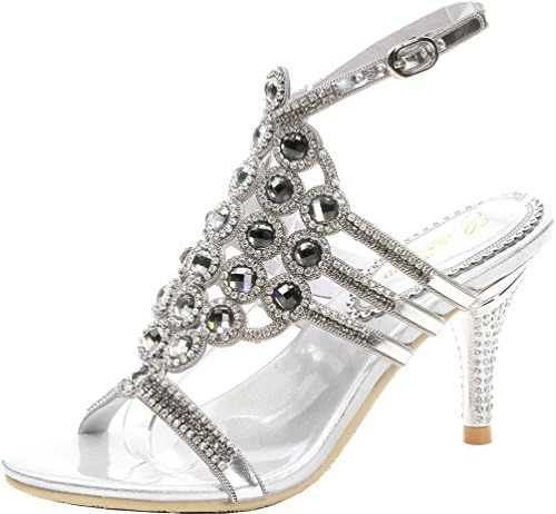 Abby L019 Womens Unique Wedding Bride Bridesmaid Party Show Dress Cone Heel Micro-Fiber Sandals