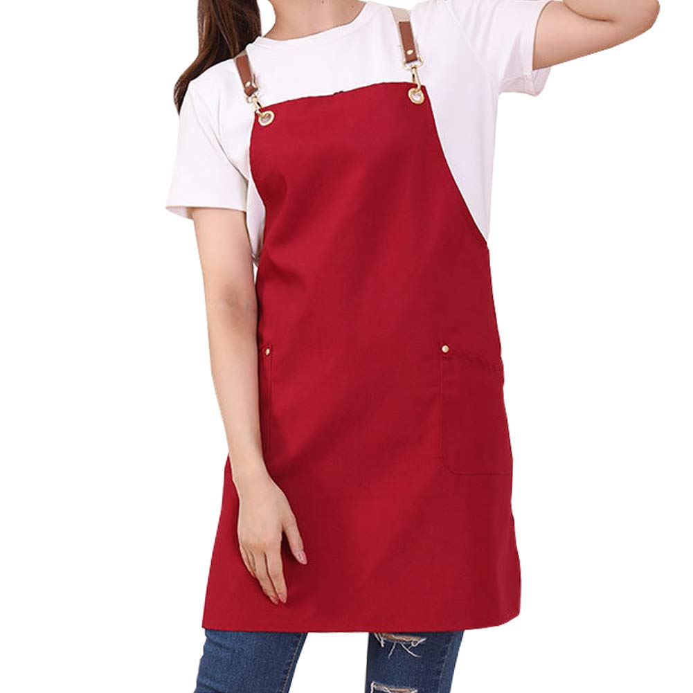 Apron Cotton Canvas Machine Washable Aprons for Girls Ladies Adjustable Straps