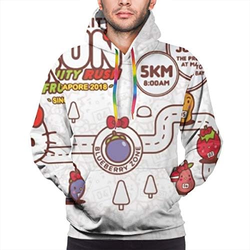 Hello Kitty 3D Pullover Hoodie Fashion Sweatshirt Long Sleeve Hoody Tops for Men