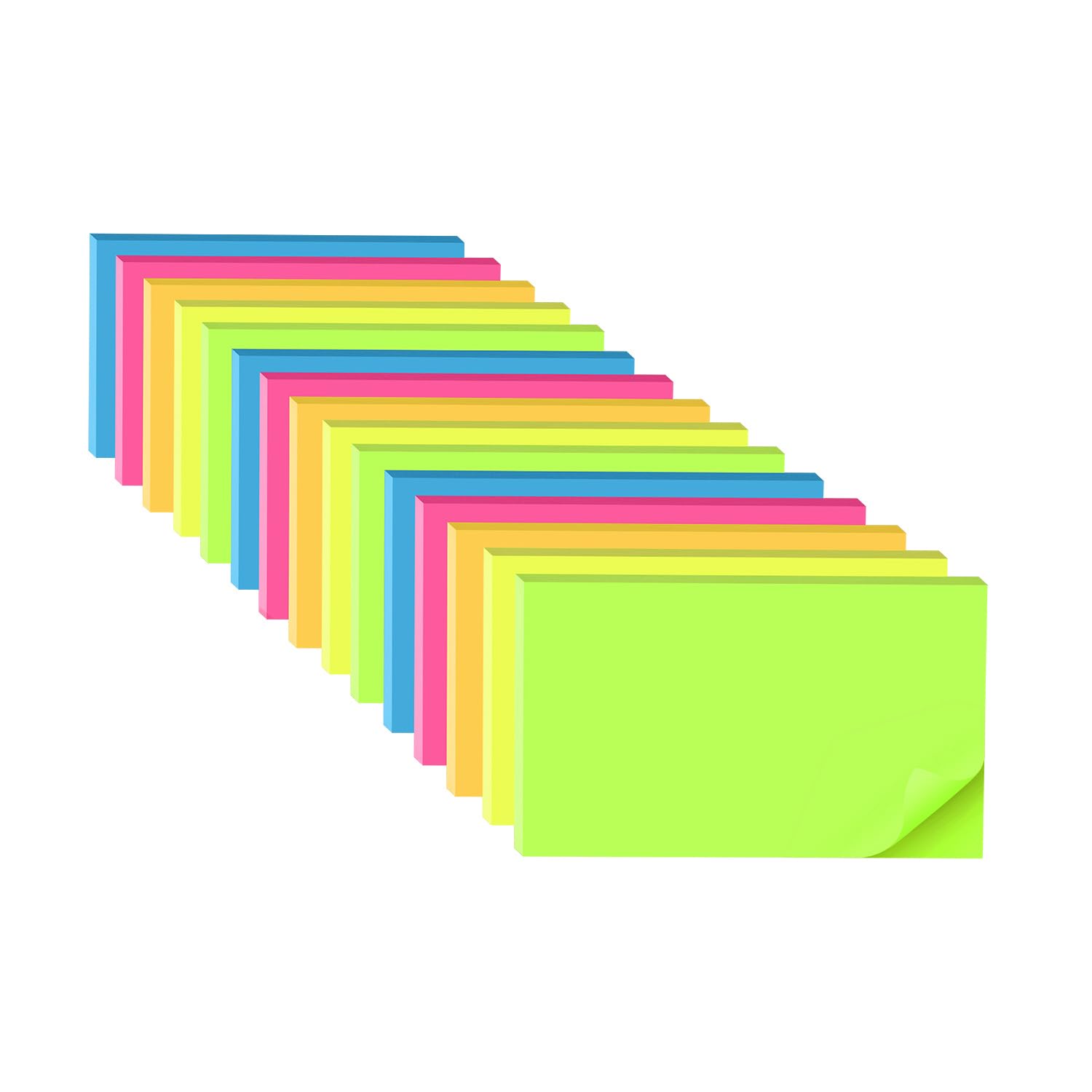 Photo 1 of (15 Pads) Sticky Notes 3x5 in,Bright Notepads,Colorful Stickies,Super Sticking Power Memo Note Pads,Strong Adhesive,Post on Windows Doors,Office School,Recyclable,Easy to Write on,Hold Well