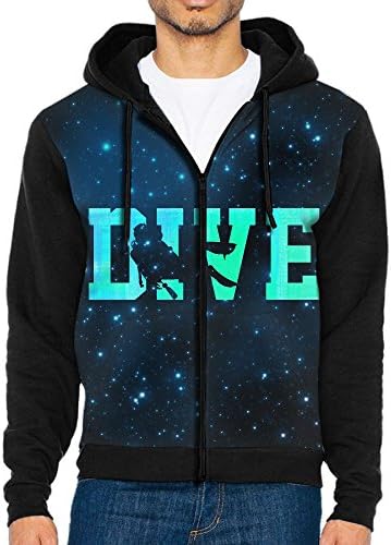 Scuba Diving Dive Athletics Men's Zip-Front Hoodie Sweatshirt With Drawstrings XXL