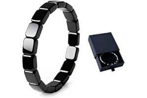 Hemios Hematite Bracelet Men Natural Stone Hemios Hematite Hemys Minimalist Unisex Design Rectangular Stretch Beaded Bracelet