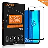 [2-Pack] AOLANDER Huawei Y9 Screen Protector, [Anti-Scratch][Anti-Fingerprint][Bubble Free] Tempered Glass Screen Protector for Huawei Y9 2019 (Black)