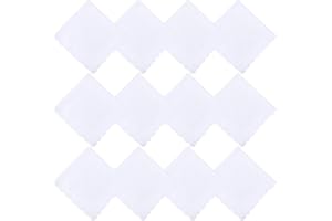 GLOBLELAND 12 Pcs Men's Handkerchiefs 11.8" Soft White Pure Cotton Handkerchiefs for Men Classic Pocket Hankies Breathable St