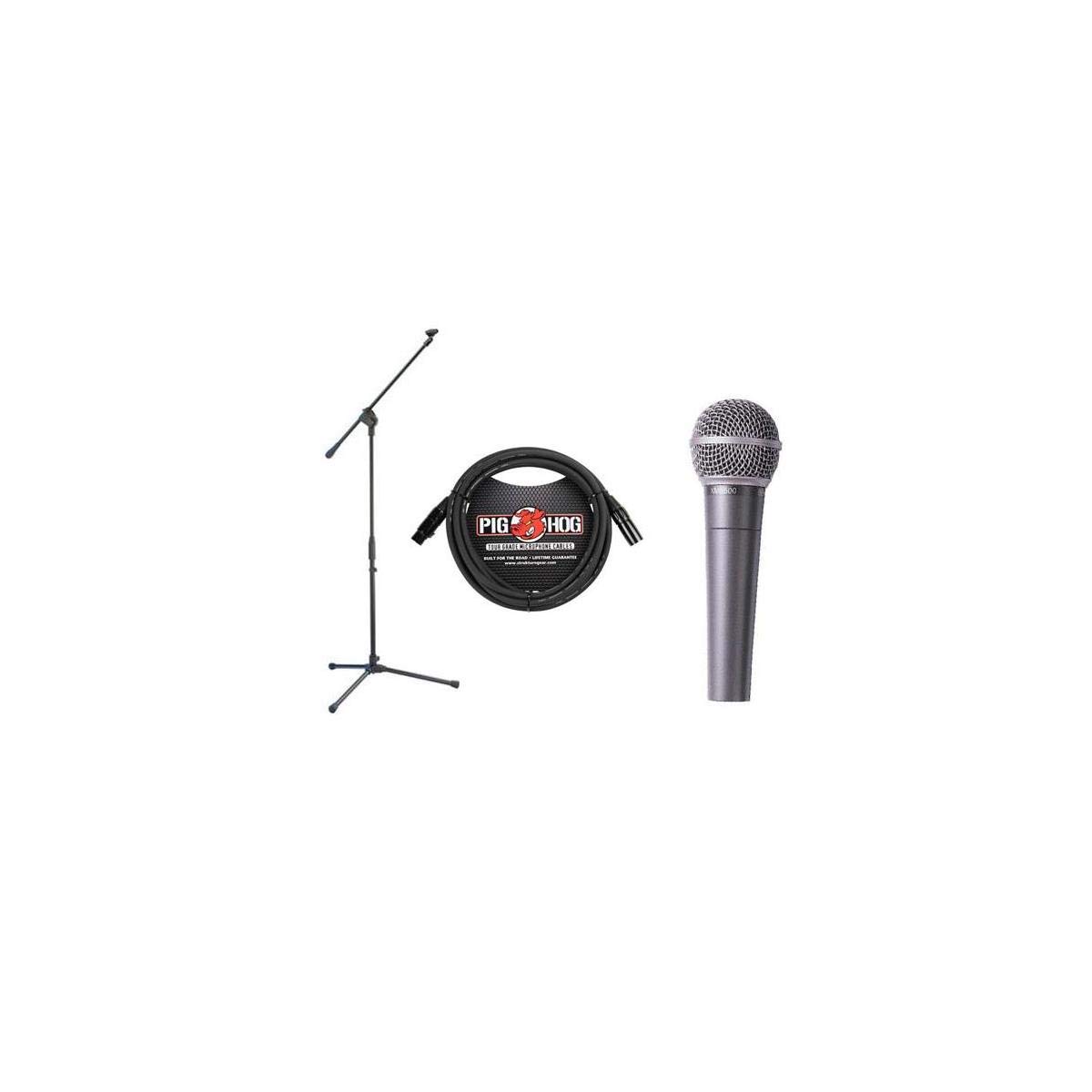 Samson MK10 Lightweight Boom Mic Stand - With Behringer ULTRAVOICE XM8500 Cardioid Vocal Microphone,