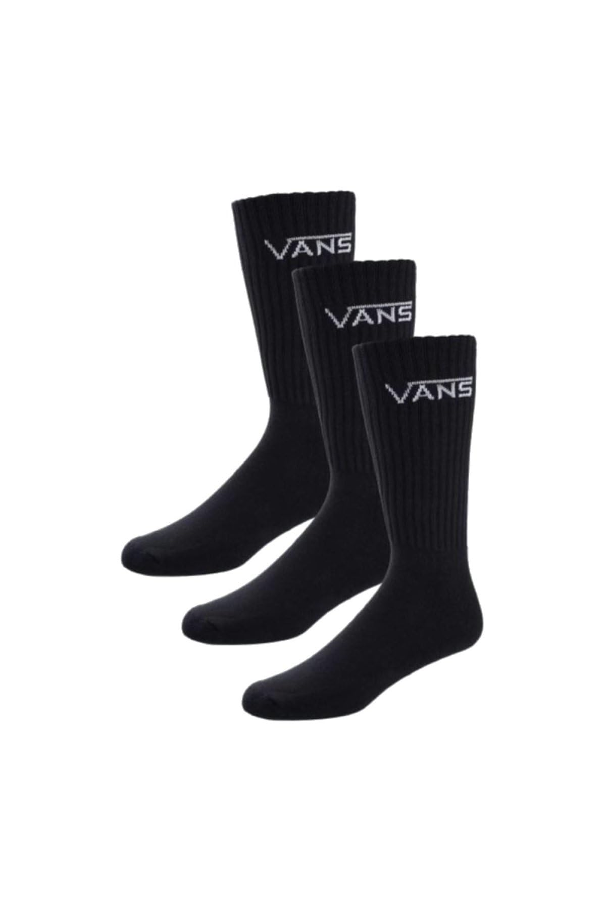 Vans Men's Classic Crew 3 Pack Calf Socks, Black, UK 8.5-12