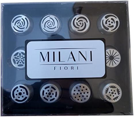 Russian Piping 12-Piece Cake Decorating Tips by Milani Fiori Create Edible Flowers for Cupcakes Cakes and Pastries