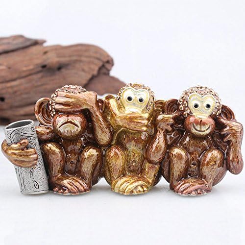 znewlook Vintage Monkey Family Business Cards Holder, Pen Holder, Metal Monkey Crafts