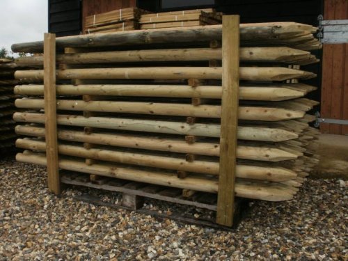 Farm and Garden Round Fence Posts 1.65m x 50mm Pressure Treated Pack of 10