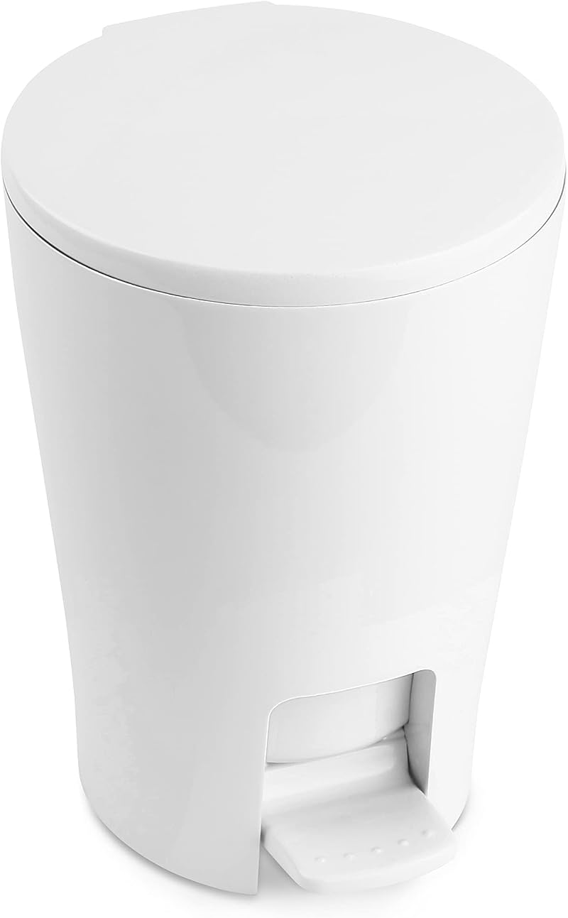 TATAY 5L Bathroom Bin with Pedal Diabolo White Inner Bucket Handle