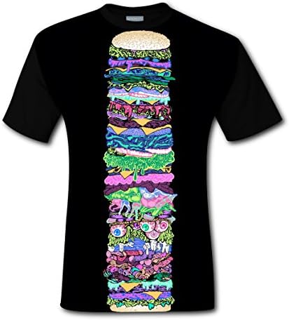 Boys T-shirts Magic Hamburger Tee Shirt for Men Tops Costume Round Black XXL