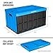 CleverMade Collapsible Storage Bin (With Lid), Neptune Blue, 3PK - 62L (16 Gal) Folding Plastic Stackable Utility Crates, Holds 100lbs Per Bin - Solid Wall CleverCrate for Organizing, Storage, Moving