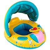 Peradix Baby Float Water Toys with Inflatable Canopy Sunshade Swimming Pool Boat Floating Ring (#4)